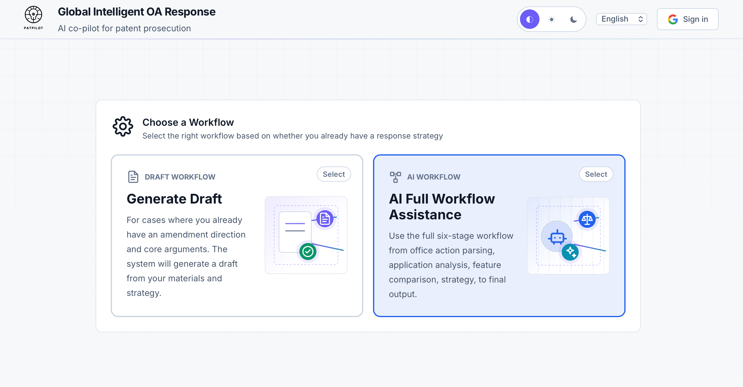 PATPILOT feature comparison screenshot